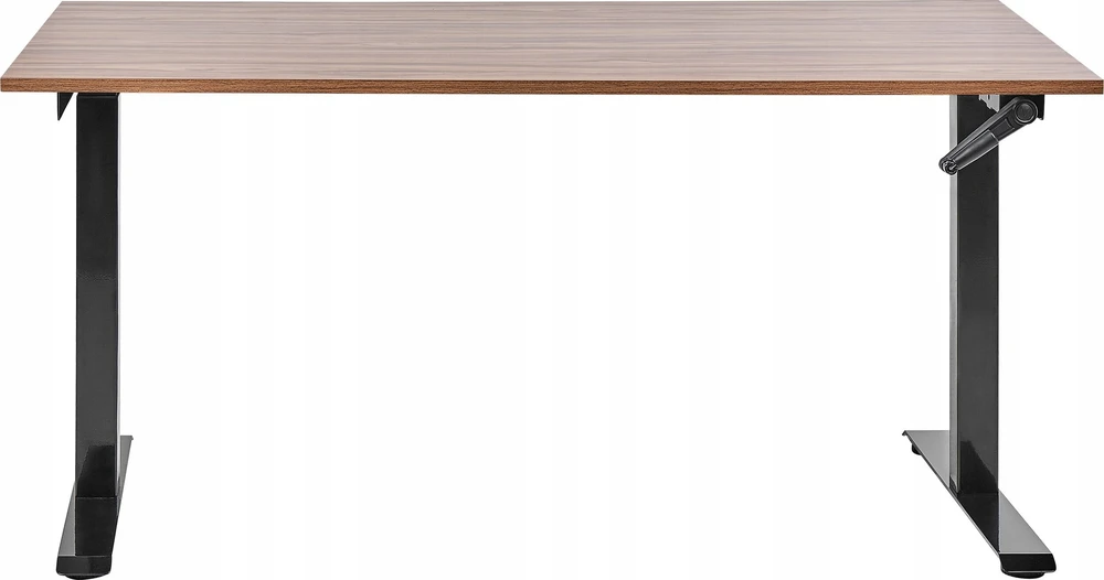 Beliani Rankiniu būdu reguliuojamas stalas DESTINES rudas/juodas 160 cm 72 cm