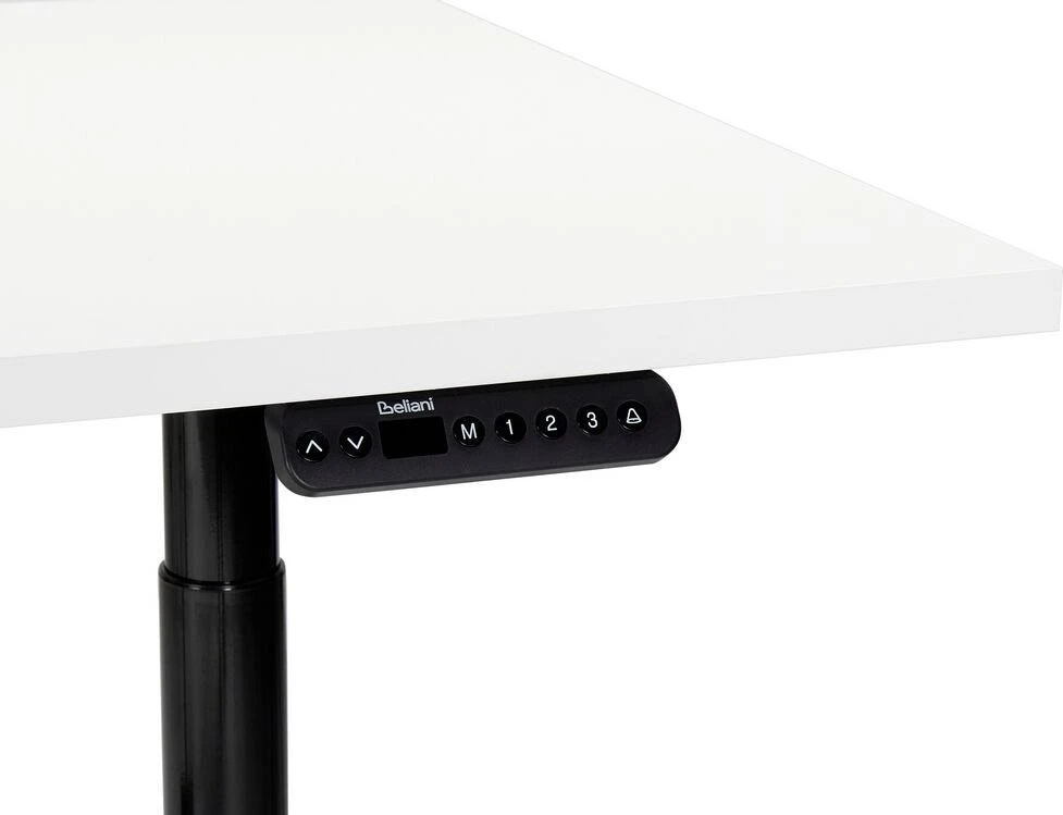 Beliani Elektriškai reguliuojamas stalas DESTINAS baltas / juodas 180 cm 80 cm