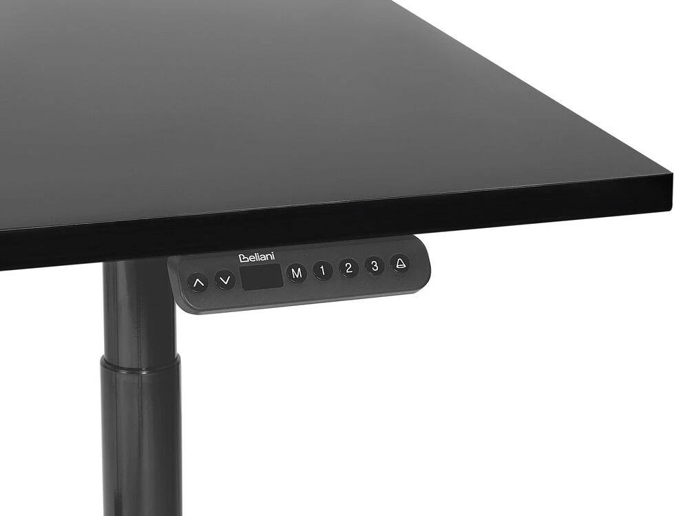 Beliani Elektriškai reguliuojamas rašomasis stalas DESTINAS juodas 180 cm 80 cm