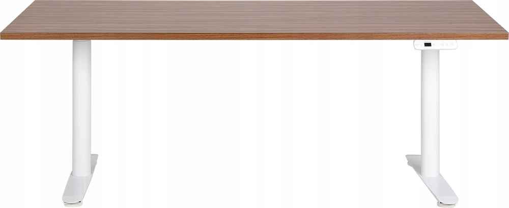 Beliani Elektriškai reguliuojamas stalas DESTINAS, rudas / baltas, 180 cm 80 cm