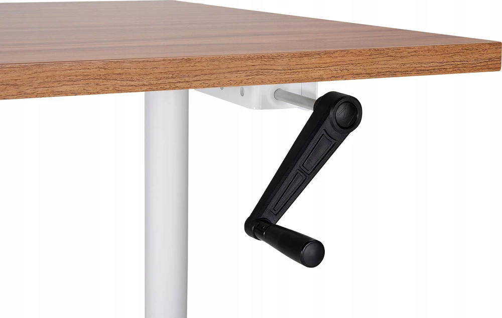 Beliani Reguliuojamo aukščio stalas DESTINAS rudas/baltas 120 cm 72 cm