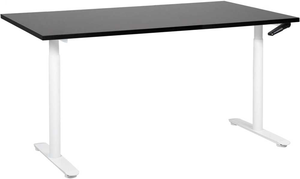 Beliani Reguliuojamo aukščio rašomasis stalas DESTINAS juodas/baltas 160 cm 72 cm