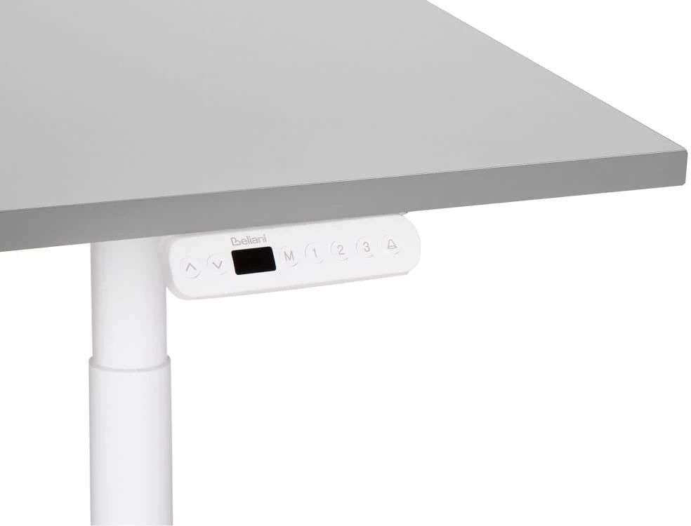 Beliani Elektriškai reguliuojamas stalas DESTINAS pilkas/baltas 120 cm 72 cm