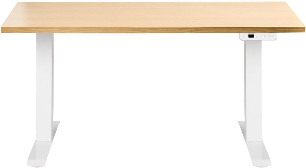 Beliani Elektriškai reguliuojamas stalas DESTINES šviesiai rudas / baltas 120 cm 72 cm