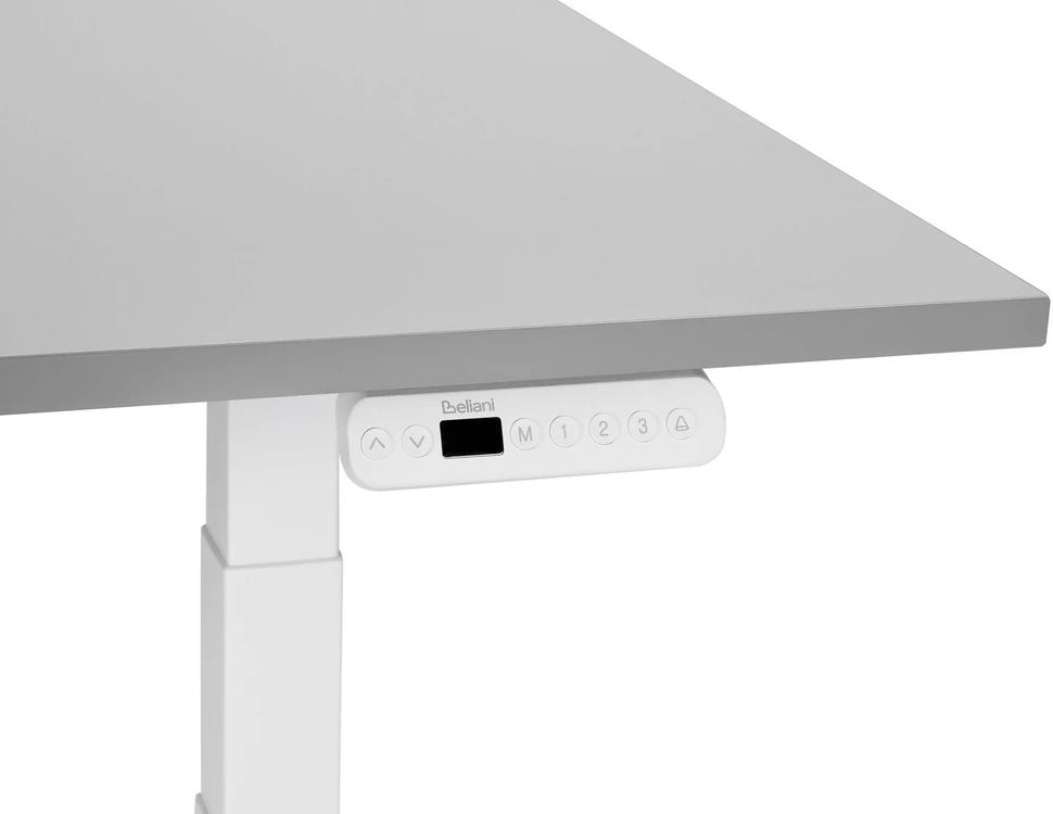 Beliani Elektriškai reguliuojamas stalas DESTINES pilkas/baltas 120 cm 72 cm