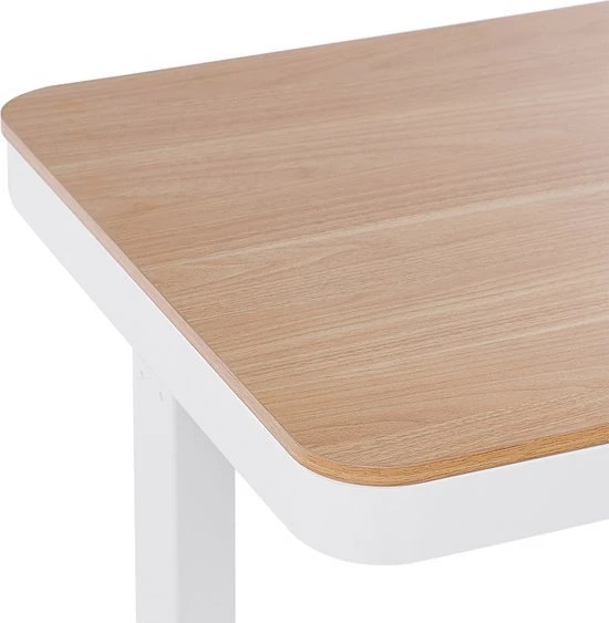 Beliani Elektriškai reguliuojamas stalas KENLY rudas / baltas 120 cm 60 cm su USB jungtimi