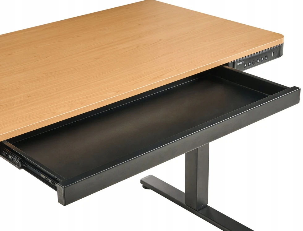 Beliani Elektriškai reguliuojamas stalas PENLY juodas / šviesiai rudas 120 cm 60 cm su USB jungtimi
