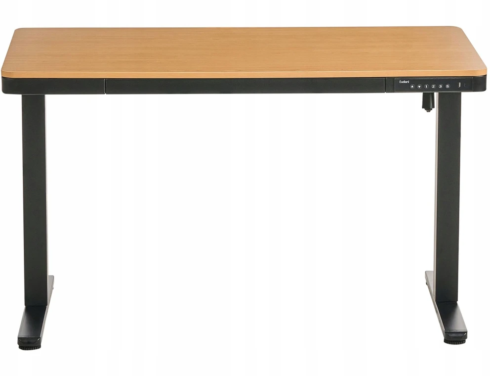 Beliani Elektriškai reguliuojamas stalas PENLY juodas / šviesiai rudas 120 cm 60 cm su USB jungtimi