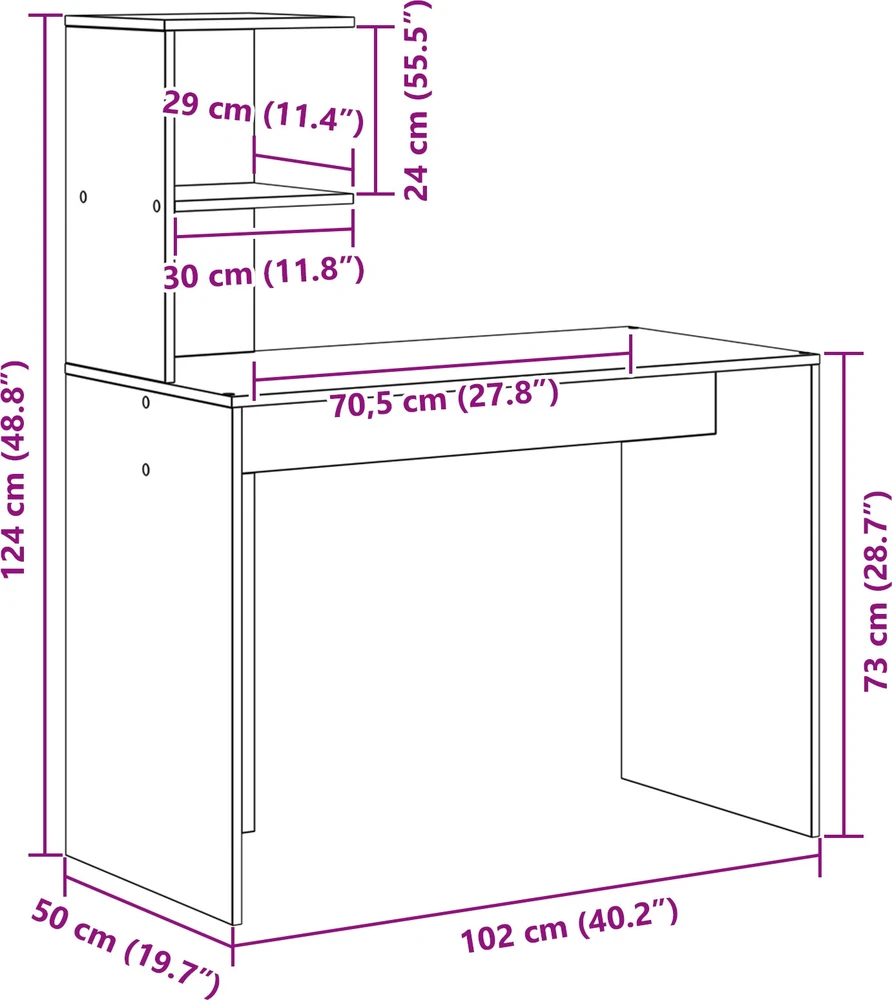 Stalas Rūkyta ąžuolas 102 x 50 x 124 cm Apdirbta mediena