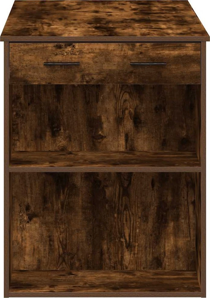 Rašomasis stalas su stalčiumi/lentyna, dūminio, 102x62x77,5cm