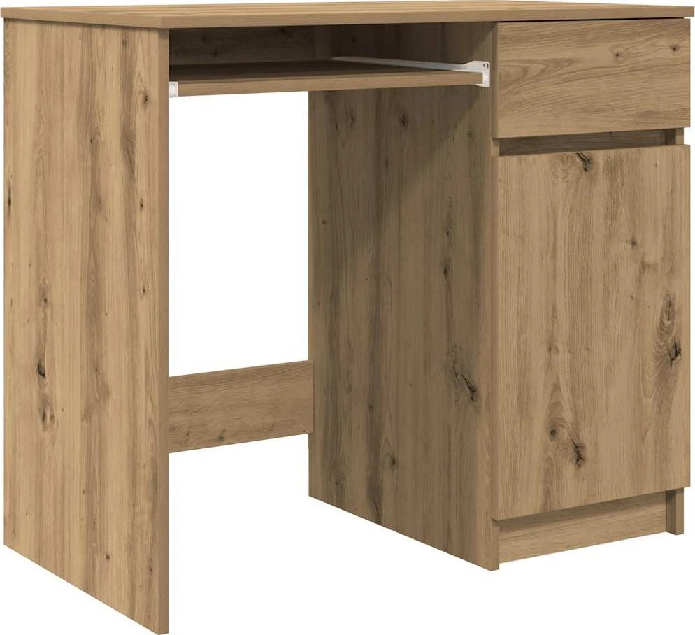 Rašomasis stalas, artisano ąžuolo, 86x49x76cm, apdirbta mediena