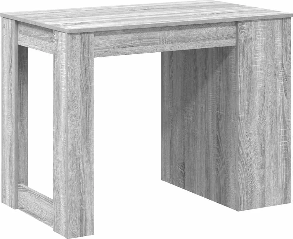 Rašomasis stalas su stalčiumi/lentyna, pilka, 102x62x77,5cm
