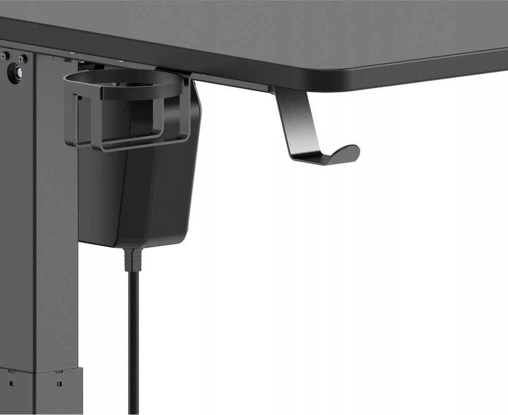 Žaidimų stalas Deltaco DT410 Gaming Desk, Motorizuotas, Reguliuojamo aukštis 730-1180mm, Juodas