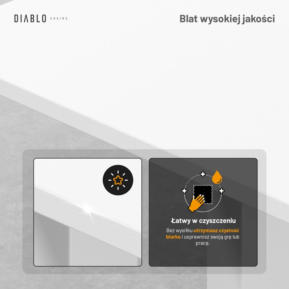 Diablo Chairs Diablo X-Tension 1100 Baltas elektra reguliuojamas Žaidimų Stalas | 1100 x 600 x 1170 mm