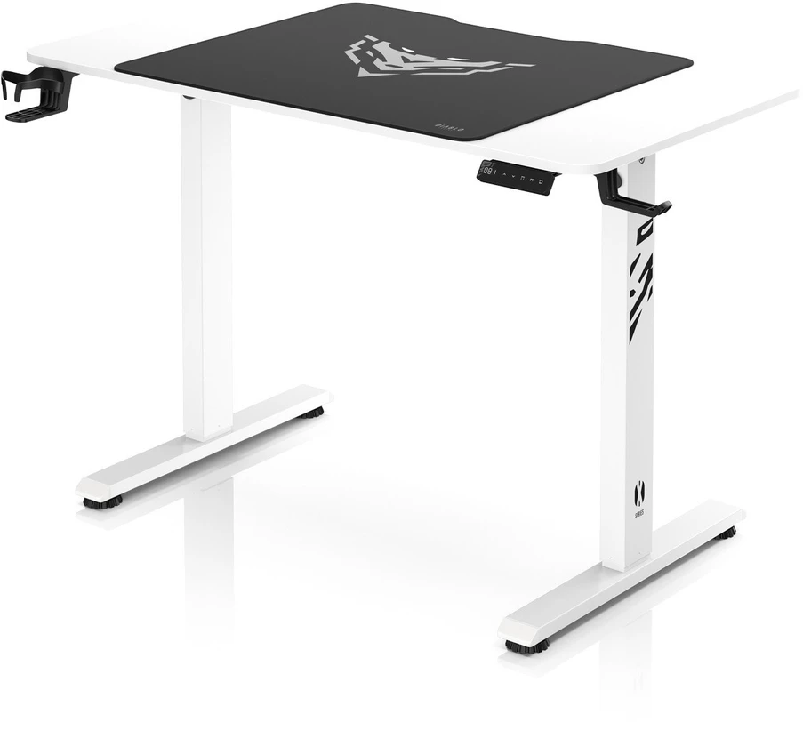 Diablo Chairs Diablo X-Tension 1100 Baltas elektra reguliuojamas Žaidimų Stalas | 1100 x 600 x 1170 mm