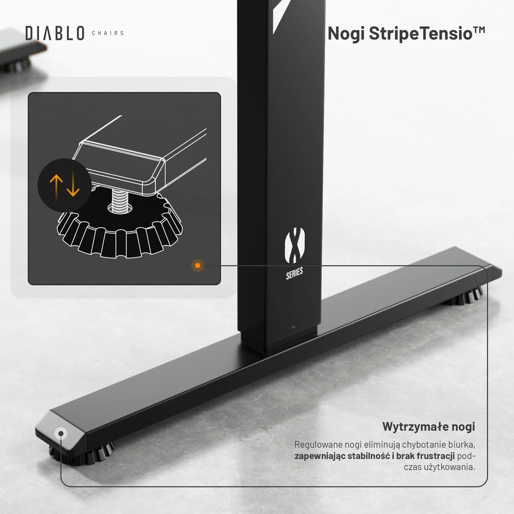 Diablo Chairs Diablo X-TENSIO 1100 Electric Desk juoda
