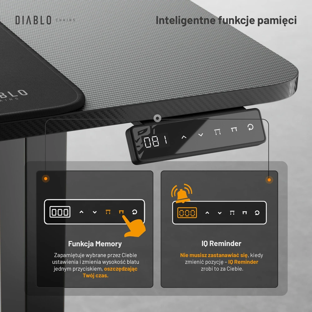 Diablo Chairs Diablo X-TENSIO 1100 Electric Desk juoda
