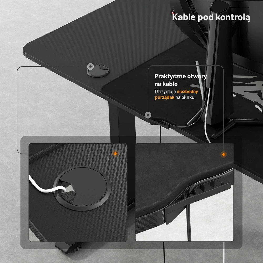 Diablo Chairs Diablo X-Tension 1400 Juodas elektra reguliuojamas Žaidimų Stalas | 1400 x 600 x 1170 mm