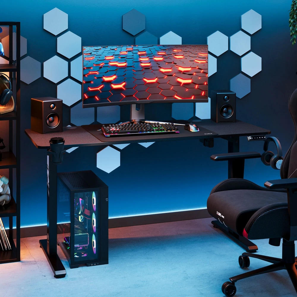 Diablo Chairs Diablo X-Tension 1400 Juodas elektra reguliuojamas Žaidimų Stalas | 1400 x 600 x 1170 mm