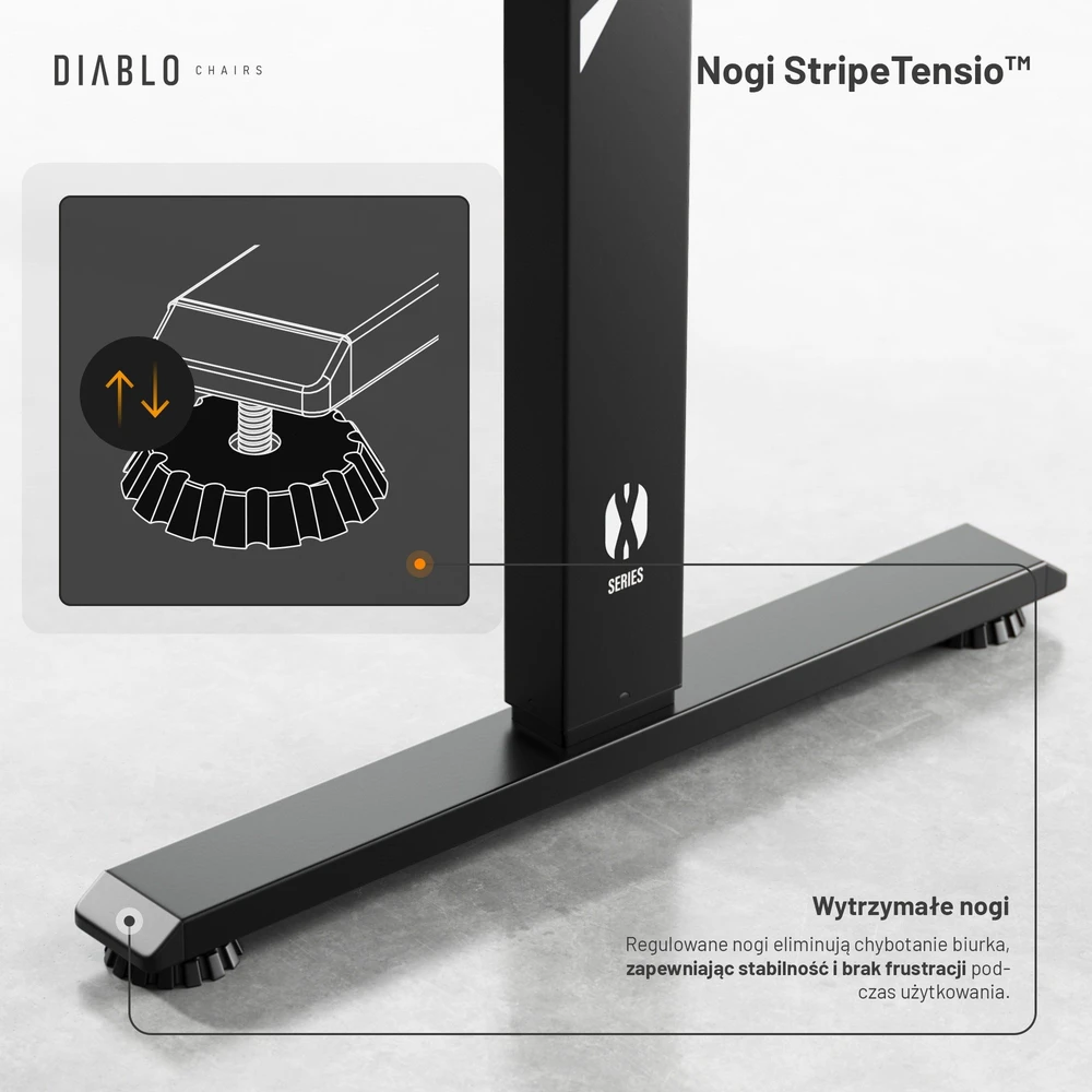 Diablo Chairs Diablo X-Tension 1400 Juodas elektra reguliuojamas Žaidimų Stalas | 1400 x 600 x 1170 mm