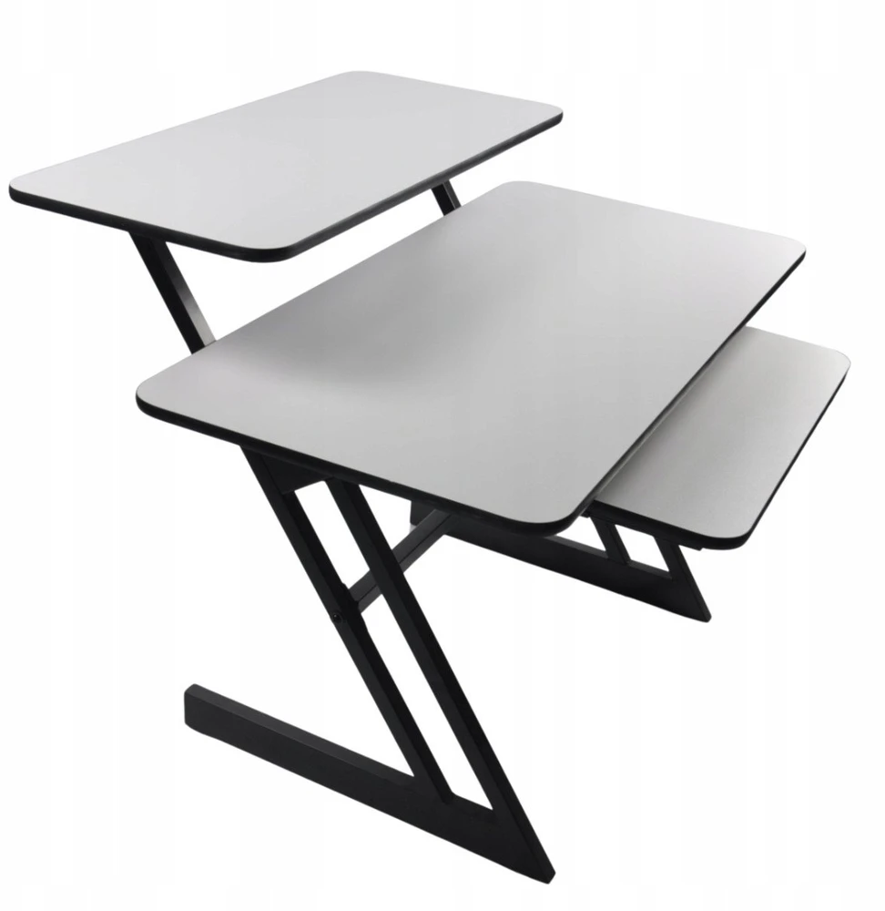DNA Professional SD3 - Mokymosi stalas su klaviatūros lentyna, 91,4 cm (juodas ir pilkas)