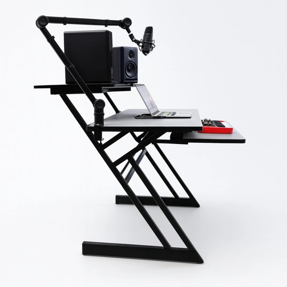 DNA Professional SD3 - Mokymosi stalas su klaviatūros lentyna, 91,4 cm (juodas ir pilkas)