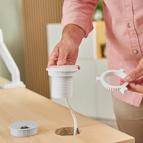 Fellowes Desk Socket įmontuotas stalas 230V USB-A, USB-C balta