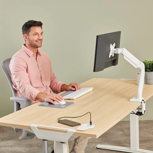 Fellowes Desk Socket įmontuotas stalas 230V USB-A, USB-C balta