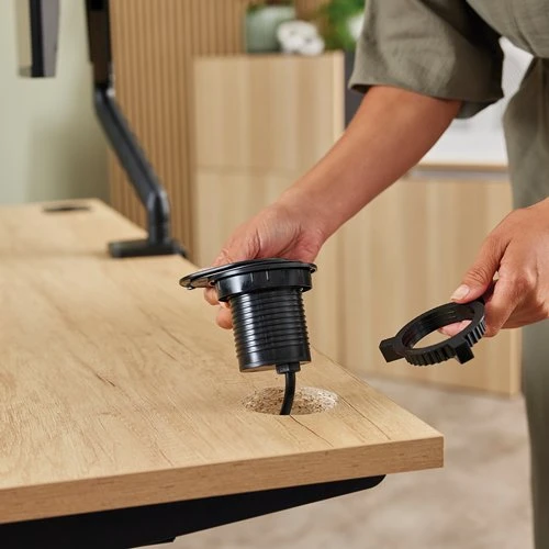 Biurko Fellowes Lizdas įmontuotas Biurko 230V USB-A,USB-C juoda