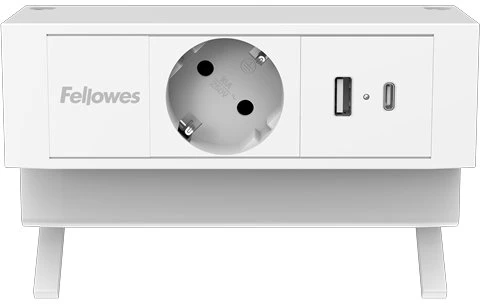 Fellowes biurko maitinimo modulis 1 lizdas, USB-A, USB-C balta