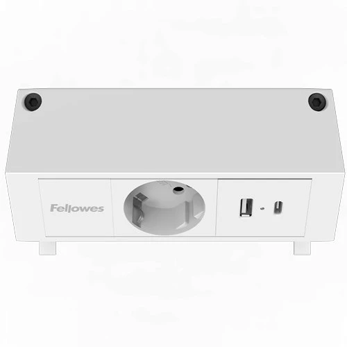 Fellowes biurko maitinimo modulis 1 lizdas, USB-A, USB-C balta