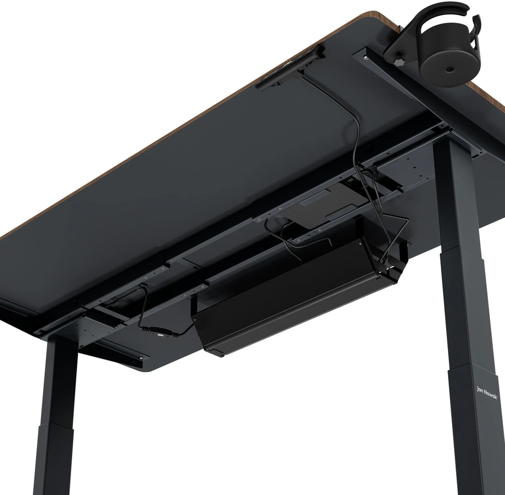 Jan Nowak Elektrinis aukštį reguliuojamas ergonominis rašomasis stalas antracito/oriecho spalvos, 1400x700 mm: ARIA (5907367517545)