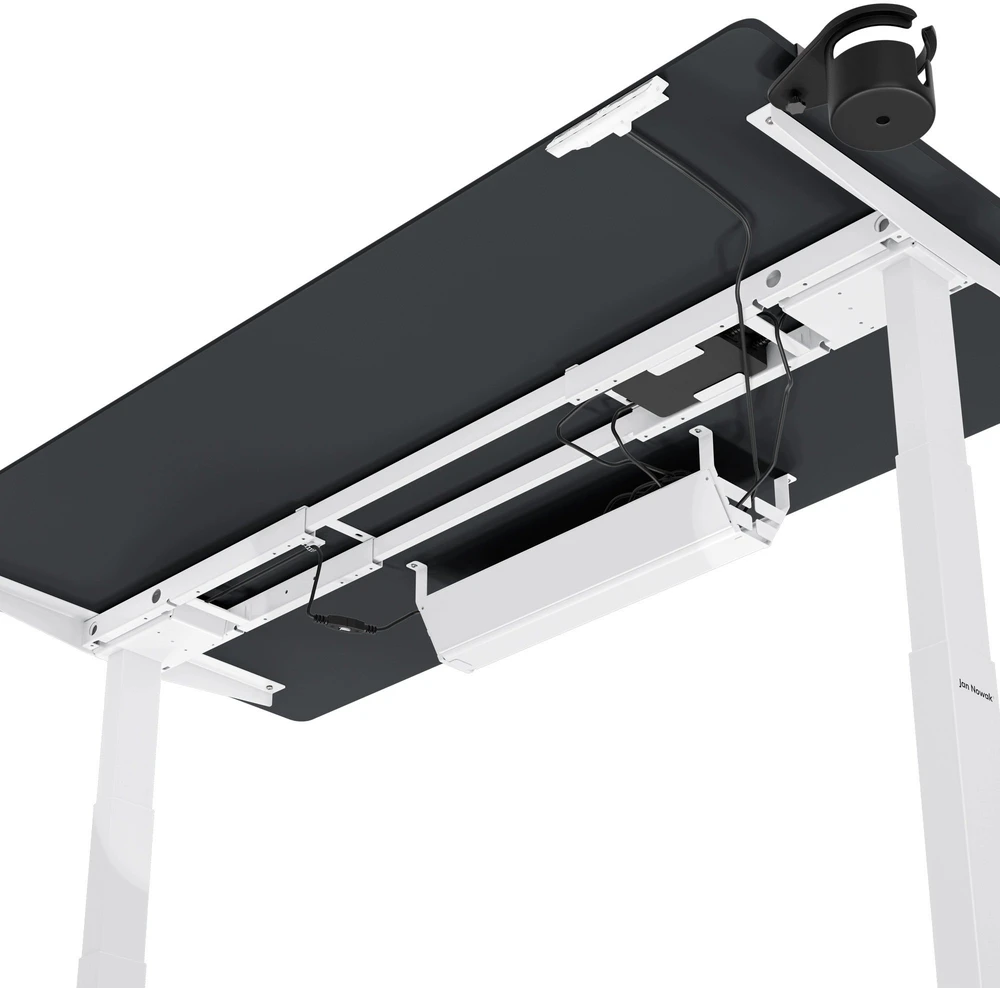 Stalomas Jan Nowak Elektrinis su aukščio reguliavimu ergonomiškas baltai antracitinis, 1600x800 mm: Aria (5907367517378)