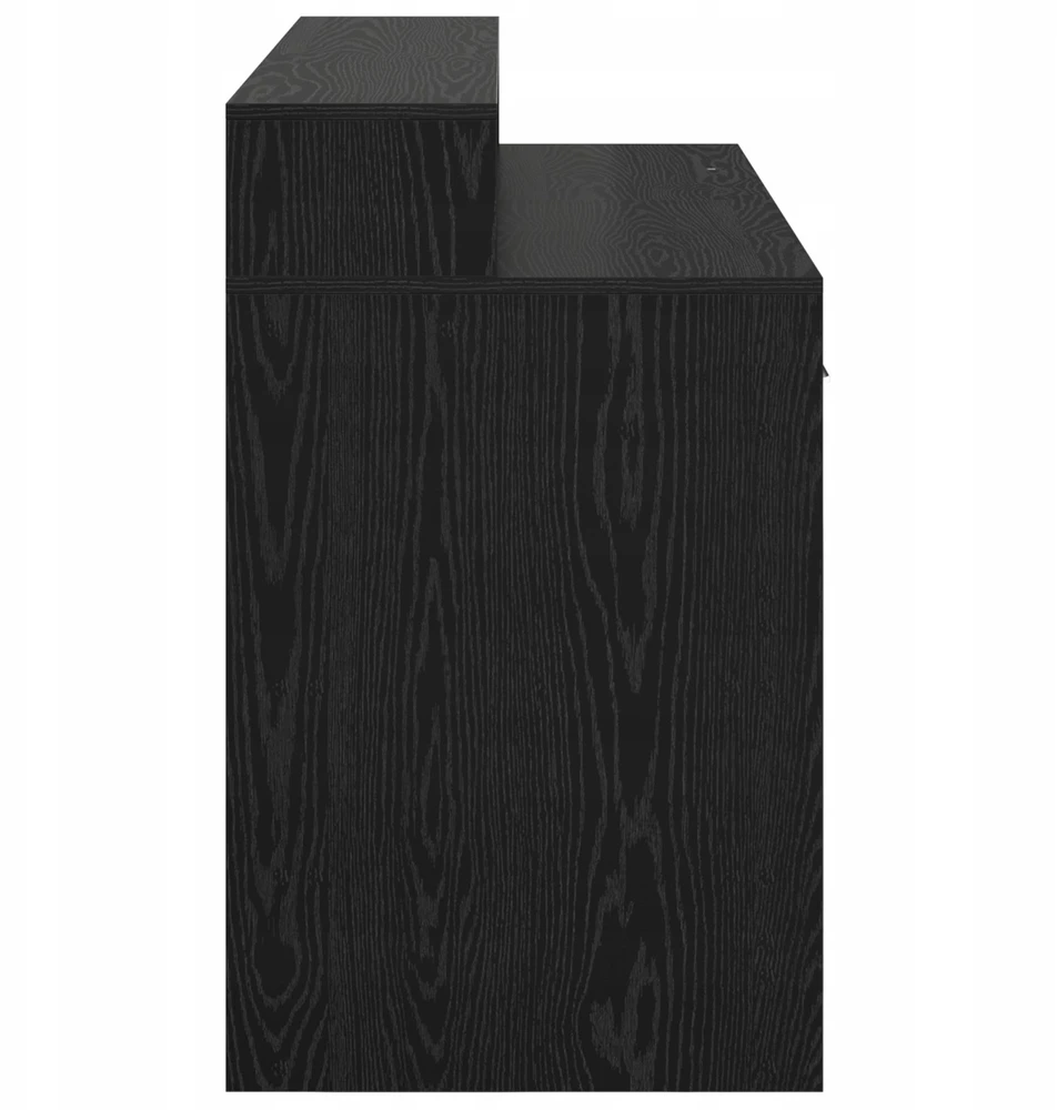 juodas ąžuolo stalas 120x55x91 cm inžinerinė mediena