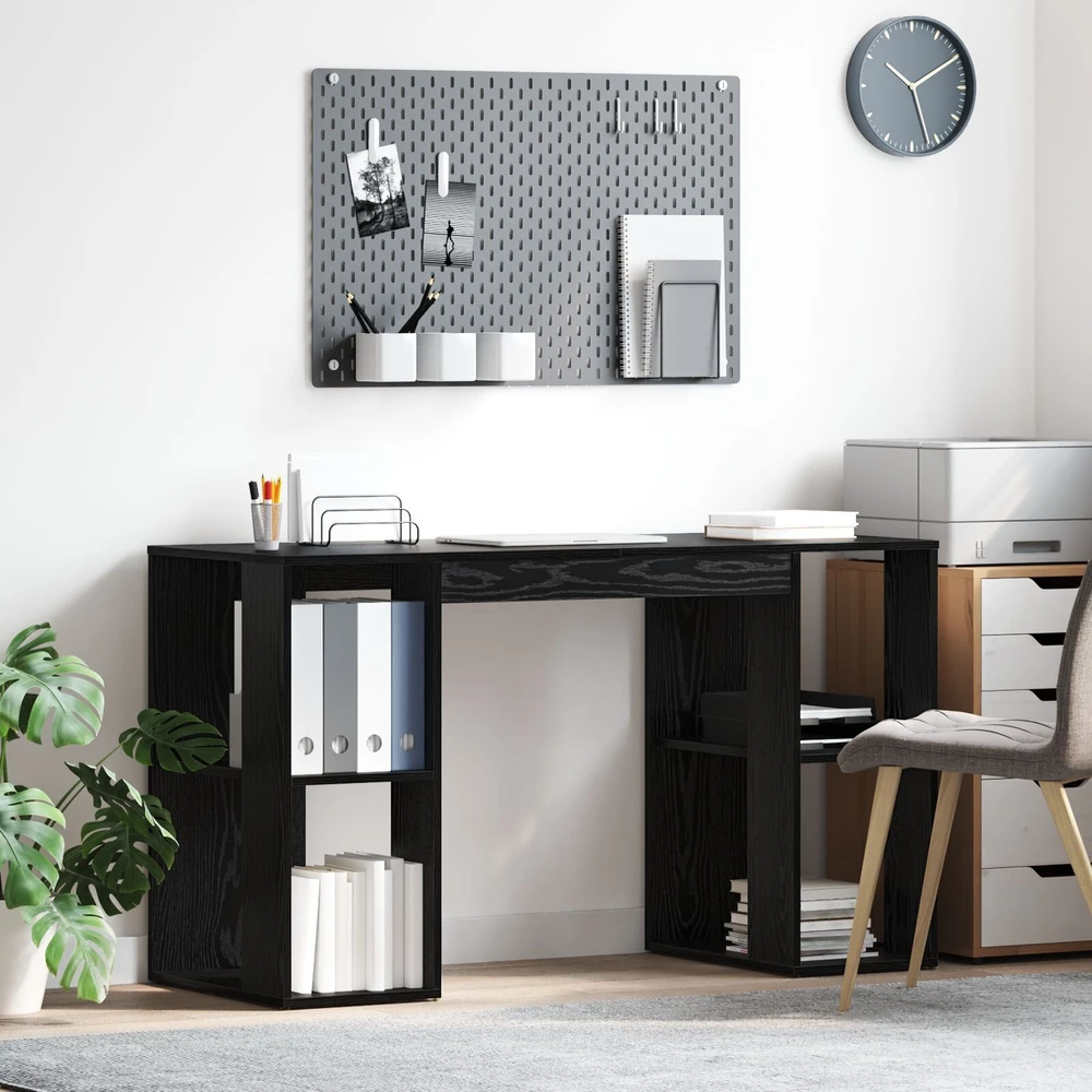 Stalas Juodas ąžuolas Apdirbta mediena 130 x 50.5 x 75 cm