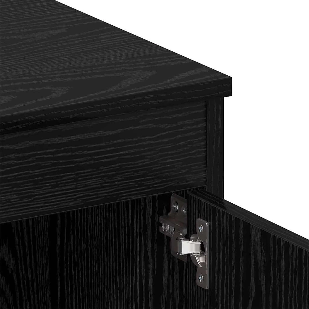 Stalas 2 vnt. Juodas ąžuolas 140 x 50 x 76 cm Apdirbta mediena