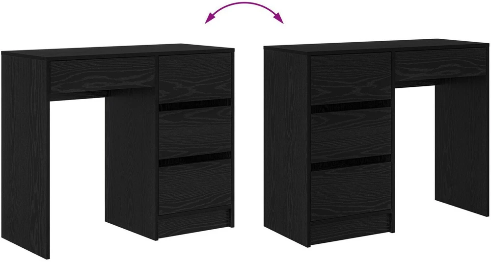 Stalas Juodas ąžuolas Apdirbta mediena 90 x 37.5 x 75 cm