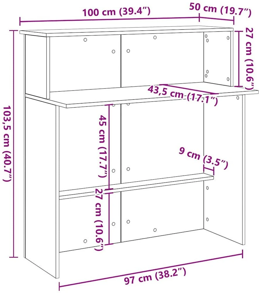 Registratūra, medienos, 100x50x103,5 cm, apdirbta mediena