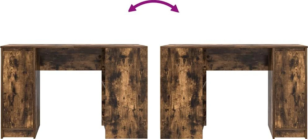 Rašomasis stalas, dūminio ąžuolo, 120x42x76cm, apdirbta mediena