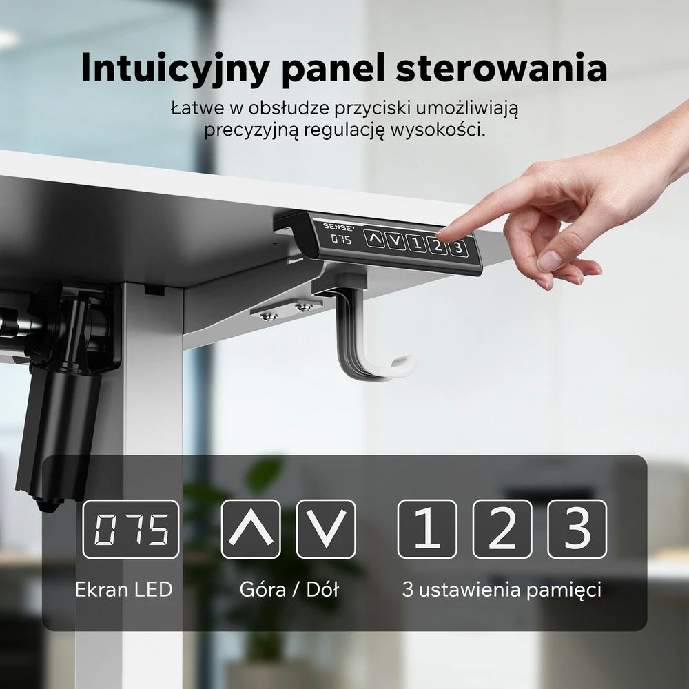 Biurko SENSE7 Rama biurka elektrycznego Nojo Light Balta