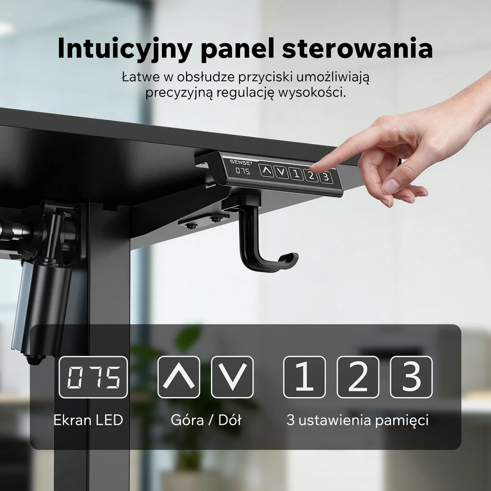 Biurko SENSE7 Rama biurka elektrycznego Nojo Light Juoda