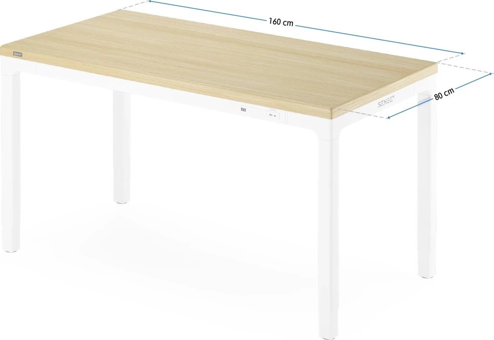 Biurko SENSE7 Blat MDF MANMA Jasnobrązowe 160 cm x 80 cm