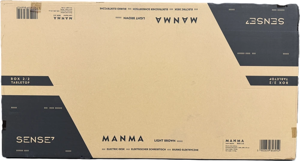 Biurko SENSE7 Blat MDF MANMA Jasnobrązowe 160 cm x 80 cm