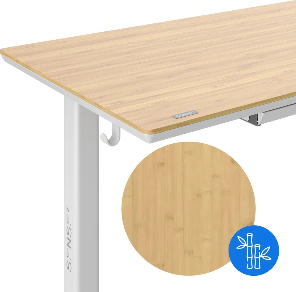 Reguliuojamo aukščio stalas SENSE7 Newai 120 x 60 cm, Baltas/Šviesus