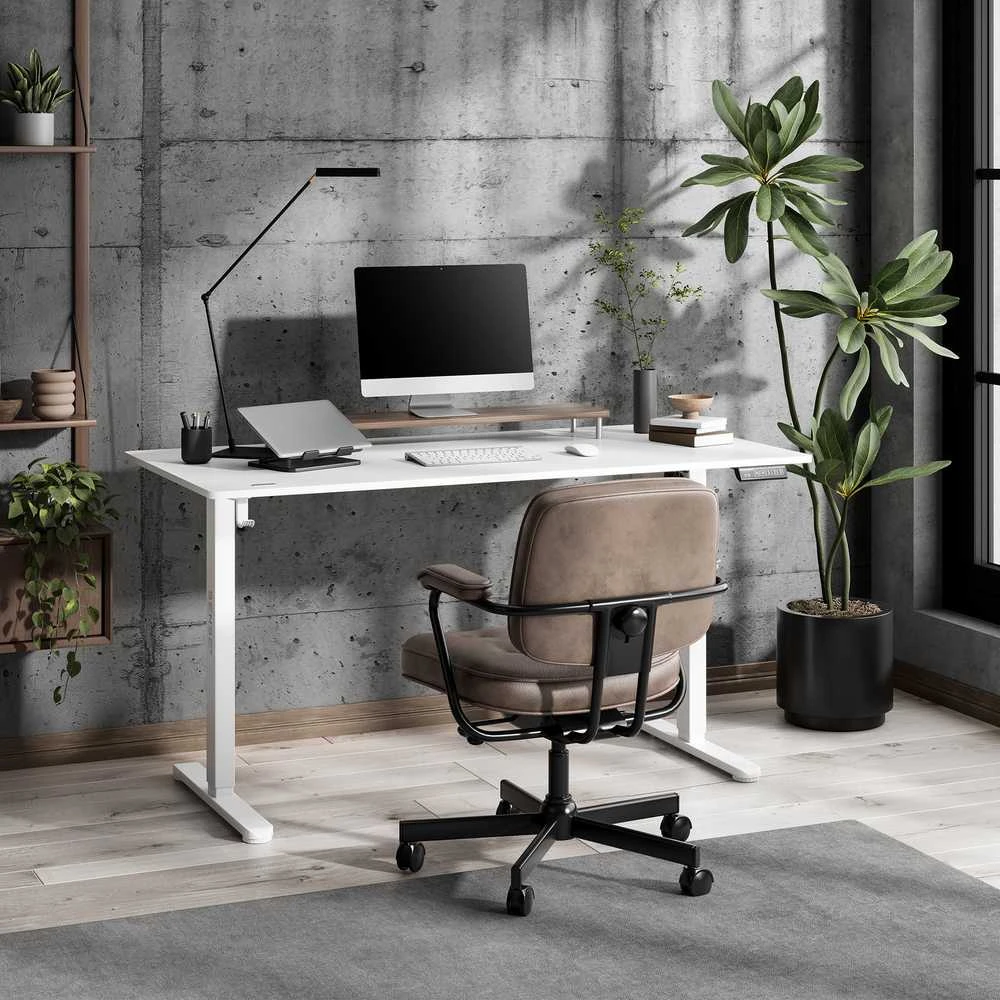 Rašomasis stalas SENSE7 NOJO LIGHT, baltos spalvos, 140×70 cm