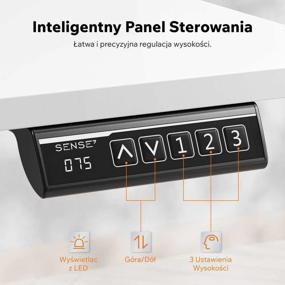 Rašomasis stalas SENSE7 NOJO LIGHT, baltos spalvos, 140×70 cm
