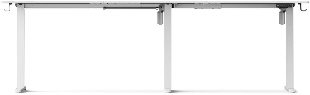 Biurko SENSE7 Nojo Light Corner Balta 160 cm x 140 cm Baltas
