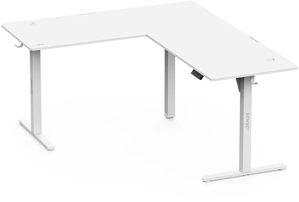 Biurko SENSE7 Nojo Light Corner Balta 160 cm x 140 cm Baltas