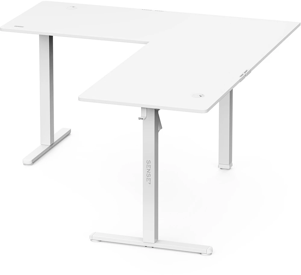 Biurko SENSE7 Nojo Light Corner Balta 160 cm x 140 cm Baltas