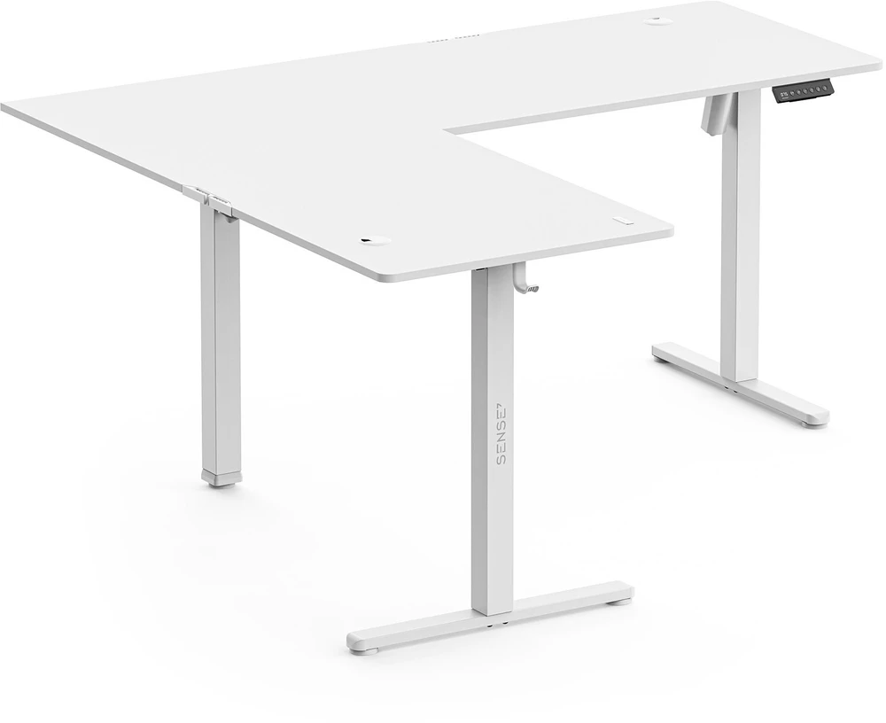 Biurko SENSE7 Nojo Light Corner Balta 160 cm x 140 cm Baltas